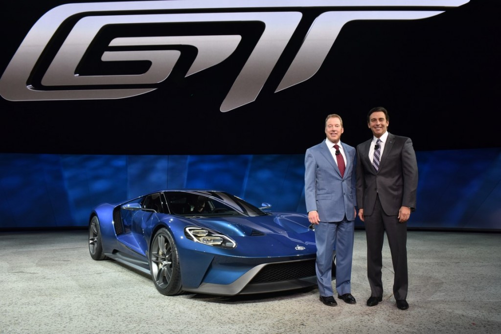 Bill Ford and Mark Fields with Ford GT
