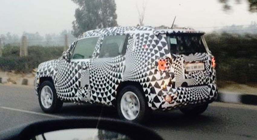 Jeep Renegade Spy Pic India Testing side rear